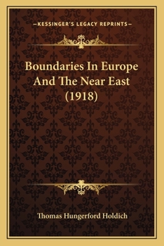 Paperback Boundaries In Europe And The Near East (1918) Book