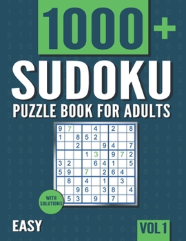 Paperback Sudoku Puzzle Book for Adults: 1000+ Easy Sudoku Puzzles with Solutions - Vol. 1 Book