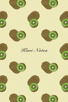 Kiwi Notes: 6"x9" Unruled Blank Notebook Watercolor Texture Design Tropical Organic Fruit Pattern Cover. Matte Softcover Note Book