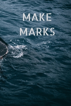 Paperback Make Marks: 90 Pages of 6 X 9 Inch Bound Top Half White Blank Bottom Half College Ruled Book