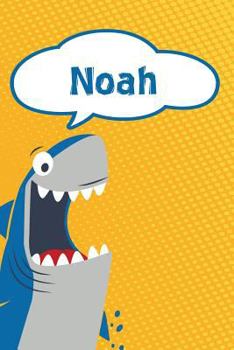 Paperback Noah: Personalized Shark Isometric Dot Paper Notebook for Kids 120 Pages 6x9 Book