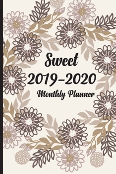 F4 Monthly Planner Beautiful Gray Flowers: Two Year - Monthly Calendar Planner 6 x 9’’ | 24 Months For Academic Agenda Schedule Organizer