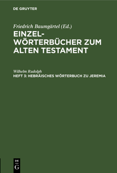 Hardcover Hebräisches Wörterbuch Zu Jeremia [German] Book