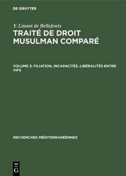 Hardcover Filiation, incapacités, libéralités entre vifs [French] Book