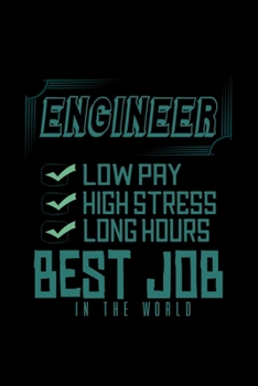 Engineer: Low pay, high stress, long hours. Best job in the world: 110 Game Sheets - 660 Tic-Tac-Toe Blank Games | Soft Cover Book for Kids | ... x 22.86 cm | Single Player | Funny Great Gift