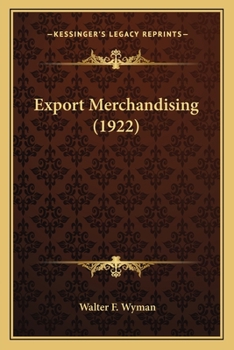 Paperback Export Merchandising (1922) Book