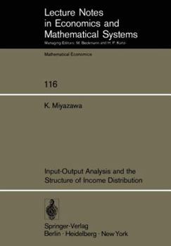 Paperback Input-Output Analysis and the Structure of Income Distribution Book