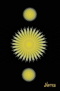 Notes: Yellow starburst design, lined journal for writing