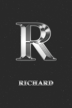 Paperback Richard: Journal Diary - Personalized First Name Personal Writing - Letter R Initial Custom Black Galaxy Universe Stars Silver Book