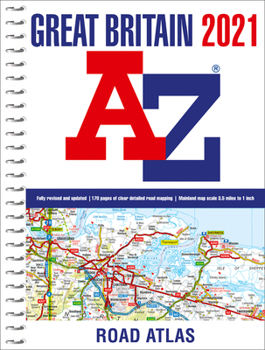 Spiral-bound 2021 Great Britain A-Z Road Atlas Book