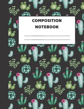 Paperback Composition Notebook: Pretty Wide Ruled Paper Notebook Journal - Cute Cactus Wide Blank Lined Workbook for Teens Kids Students Girls for Hom Book
