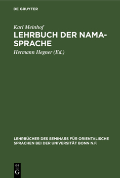 Hardcover Lehrbuch Der Nama-Sprache [German] Book