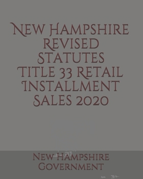 Paperback New Hampshire Revised Statutes Title 33 Retail Installment Sales Book