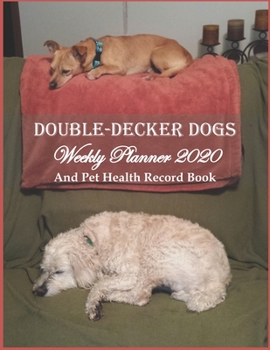 Paperback Double-Decker Dogs Weekly Planner 2020 And Pet Health Record Book: Are you the owner of a senior dog? This funny 8.5x11 dated pet care planner with we Book