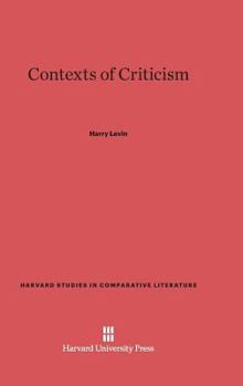 Hardcover Contexts of Criticism Book