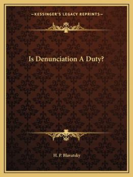 Paperback Is Denunciation A Duty? Book