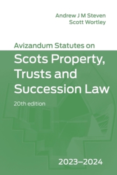 Paperback Avizandum Statutes on Scots Property, Trusts & Succession Law: 2023-2024 Book