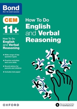 Paperback Bond 11+: Cem How to Do: English and Verbal Reasoning Book