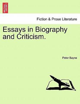 Paperback Essays in Biography and Criticism. Book