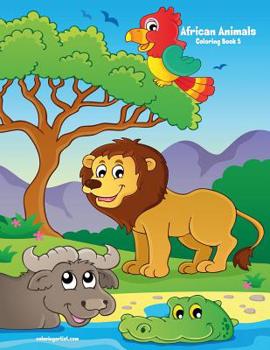 Paperback African Animals Coloring Book 5 Book