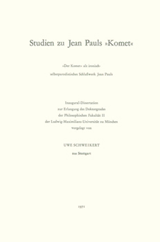 Hardcover Studien Zu Jean Pauls Komet [German] Book