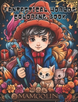Paperback Fantastical Worlds Coloring Book