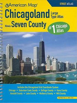 Hardcover American Map Chicagoland Illinois Seven County Street Atlas [Large Print] Book