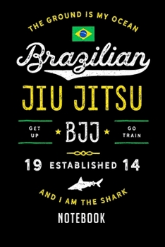 Paperback Notebook: Ocean Shark Jiu Jitsu for BJJ, Jujitsu Gift Notebook-6x9(100 pages)Blank Lined Paperback Journal For Student-Jiu jitsu Book