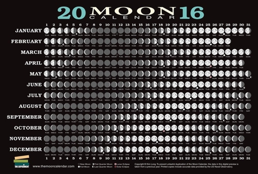 Cards 2016 Moon Calendar Card (5-Pack) Book