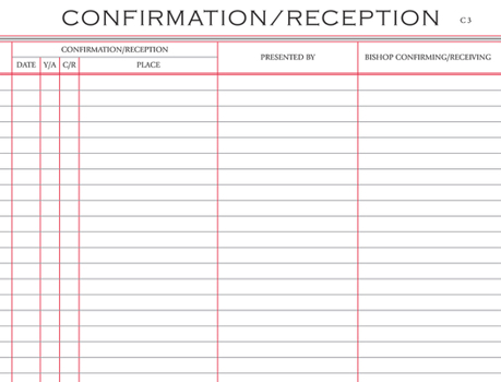 Hardcover Register of Confirmation/Receptions #37: Small Size Book