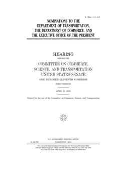 Nominations to the Department of Transportation, the Department of Commerce, and the Executive Office of the President