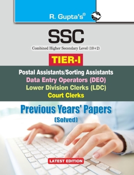 Paperback Ssc-Chsl (10+2): (Tier-I) Postal Assistant/Sorting Assistants, DEO, LDC, Court Clerks Previous Years' Papers (Solved) Book