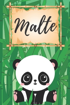 personalisiertes Notizbuch Panda / Malbuch / Kritzelbuch / Tagebuch / Journal / Notizheft / DIN A5 / Geschenke Malte: individuelles personalisiertes ... für Frauen und Männer. (German Edition)