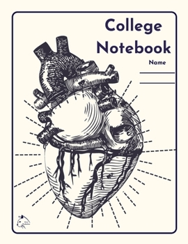 Paperback College Notebook: Student workbook Journal Diary Heart organ design cover notepad by Raz McOvoo Book