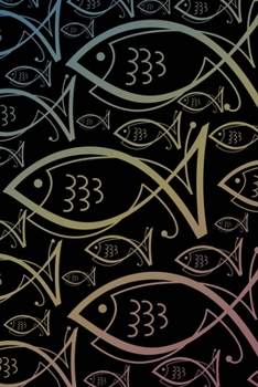 Notes: Fish symbol, Christian symbols, jesus fish symbol, spiritual diary, notebook with fish. Format A5, 120 pages, discreet light grey lined.