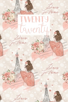 Paperback 2020: Diary A5 Week to View on 2 Pages - Horizontal Weekly Planner Journal - Romantic Pink Paris Pattern Book