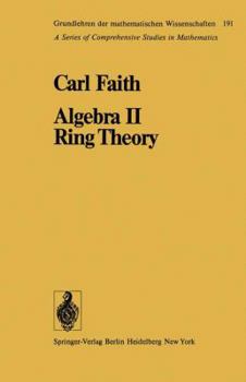 Hardcover Algebra II Ring Theory: Vol. 2: Ring Theory Book