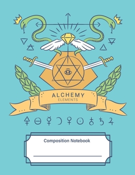 Paperback Composition Notebook: Alchemy Element Symbols: Dot Grid Paper, Matte Cover, 100 Sheets (Large, 8.5 x 11) Book