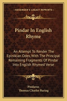 Pindar in English Rhyme
