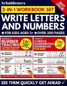 Paperback Write Letters and Numbers: 2-In-1 Number Tracing & Cursive Handwriting Workbook for Kids (Preschoolers, Kids Ages 3-5, Pre K, K) Book