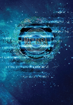 Melissa Notebook: Art Deco - 7"X10" Blue Spiritual Cosmic Composition Book