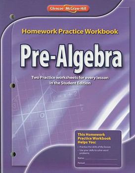 Paperback Pre-Algebra Homework Practice Workbook Book