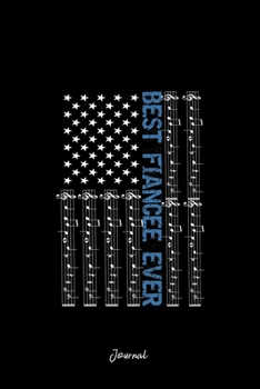 Journal: Dot Grid Journal - American Flag Music-Note Fiancee Cool Christmas Gift - Black Dotted Diary, Planner, Gratitude, Writing, Travel, Goal, Bullet Notebook