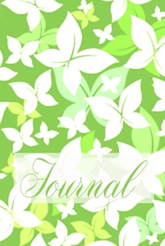Journal: Beautiful Pretty Elegant Butterfly Art Chartreuse Lime Green Softcover Diary Notebook | 100 Cream Lined Writing Pages | Fluttering Butterflies Nature Design