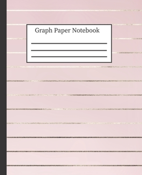 Graph Paper Notebook: 5x5 Grid Paper, Quad Ruled Graphing Composition Book for  School College Students: 7.5" x 9.25"  100 Pages, Pretty Pink Stripe