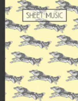 Paperback Sheet Music: Wolf Dog Blank Sheet Music Book 120 Pages (8.5x11) Book