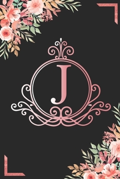 J: Watercolor Flower & Marbel - Motivational and Inspirational Trendy Monogram Initial Letter Women & Girls Coworker Office Funny Notebook Wide Ruled ... Idea in Holidays Birthday Or Anniversary 2020