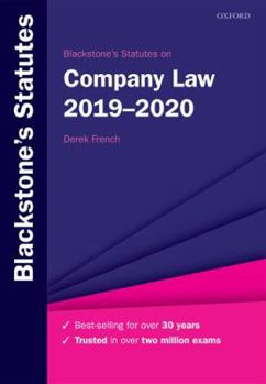 Paperback Blackstone's Statutes on Company Law 2019-2020 Book