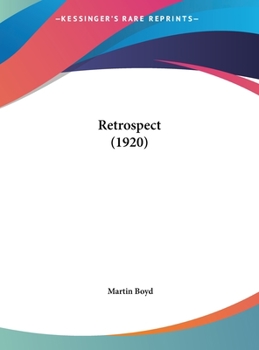 Hardcover Retrospect (1920) Book