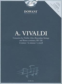 Misc. Vivaldi: Concerto in a Minor for Treble (Alto) Recorder Strings and Basso Continuo Rv108 Book